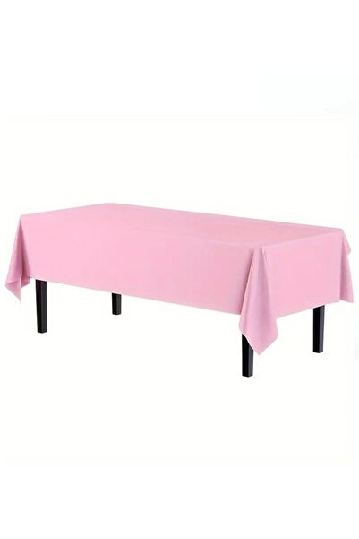 BeySüS مفرش طاولة بلاستيك للاستعمال مرة واحدة وردي 137*270 سم