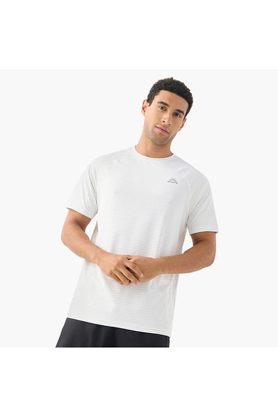 Kappa Logo Print Crew Neck T-shirt with Raglan Sleeves