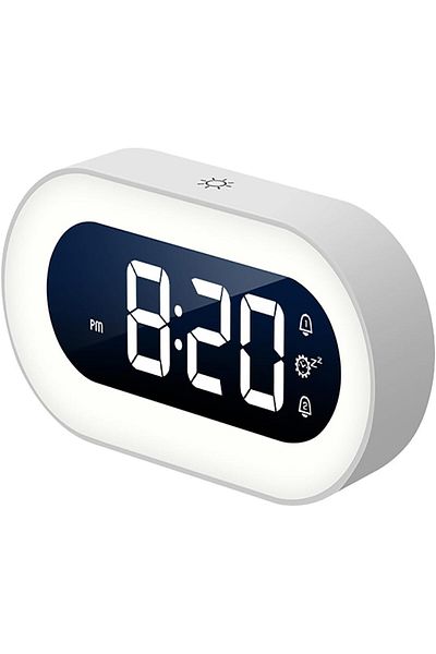 COOYA LED Digital Alarm Clock，Rechargeable Clock,Dimmable Digital Display for Bedrooms, Bedside, Desk