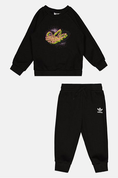 adidas Toddlers Boy 2 Pcs Sweatshirt And Pant Set, Black