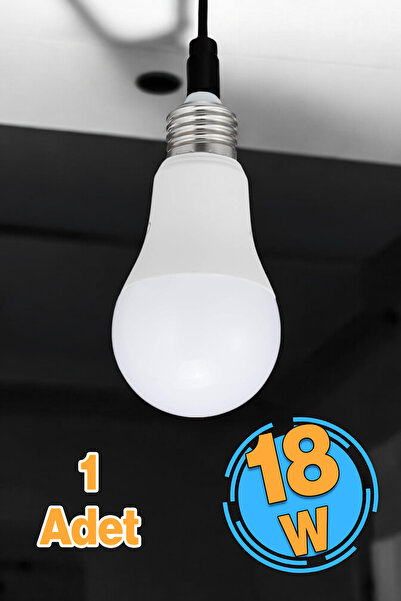 Badem10 Tasarruflu Ampul 18 W Led Lamba Beyaz E27 Duy 1760 Lümen Uzun Ömürlü  220 Volt Elektrik 1 Adet