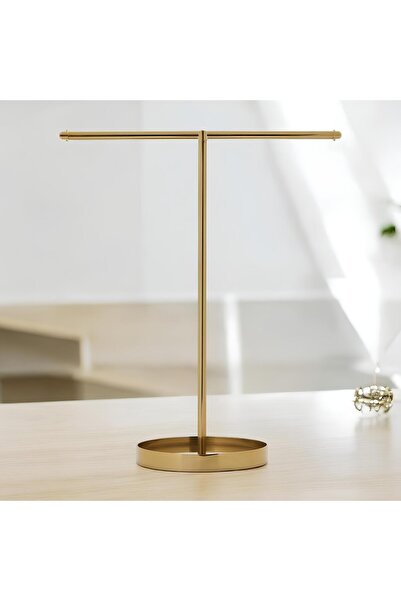 burenze Modern Tasarım Dekoratif Takı Düzenleyici Kolye Takı Kutusu Standı Makyaj Organizeri Eskitme Gold