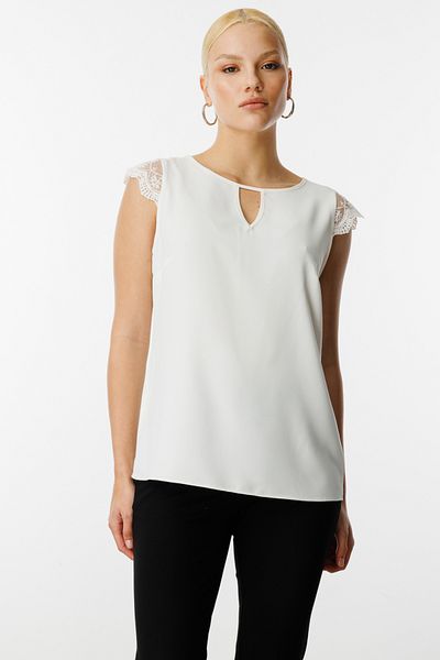 Ekol Lace Detailed Sleeveless Blouse