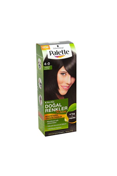 Palette Kalıcı Doğal Renkler Saç Boyası 4-0 Amber Kahve
