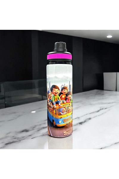 Marblestone Sublimation Pink Colored Water Bottle (Personalized Photo Printing Is Possible.) - 850Mlt