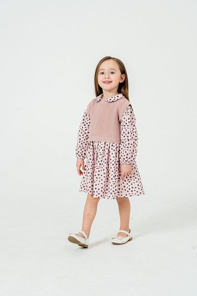 Eray Kids Set rochie de muselină cu model leopard pentru fetiță