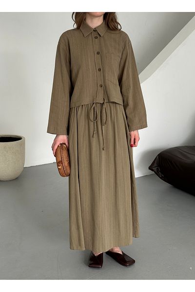 Laluvia 100% Pankron Celulite Shirt Skirt Suit - 8601