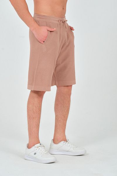 RELAXL Unisex Relaxed Fit Dusty Rose Knitwear Knitted Shorts