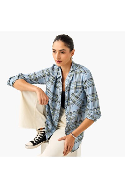 Lee Cooper Regular Fit Checked Collared Shirt With Long Sleeves