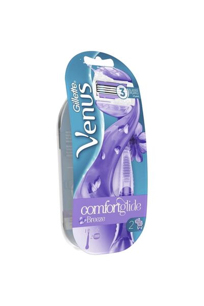 Gillette Venus كومفورت جلايد بريز - ماكينة حلاقة نسائية مع عبوتين
