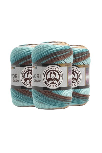 Ören Bayan Ören Favorite Batik Knitting Yarn, 3 Pieces