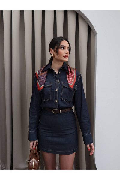 ESRAHELVACI Cămașă din denim bleumarin
