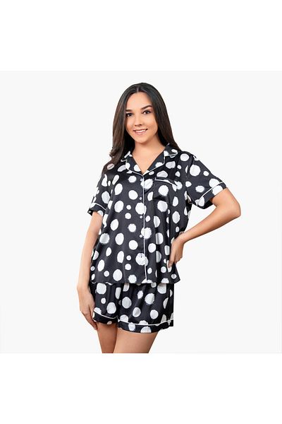 Aadaraya Aadaraya Polka Dot Print Shirt and Shorts Set