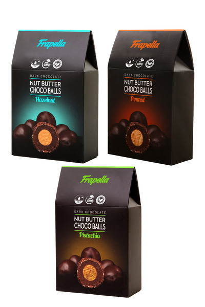 Frapella Bitter Çikolata Kaplı Ezme Dolgulu Hurma Topları Mix 120 Gr. x 3 Adet