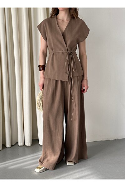 Laluvia Mink Juana mellény nadrág vászon szett - 8591