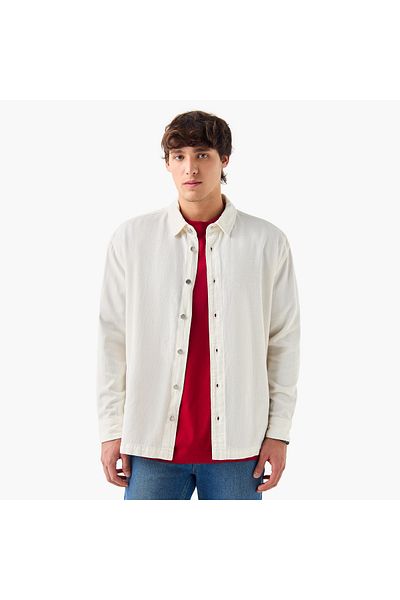 Lee Cooper قميص جينز بقصة عادية مع ياقة