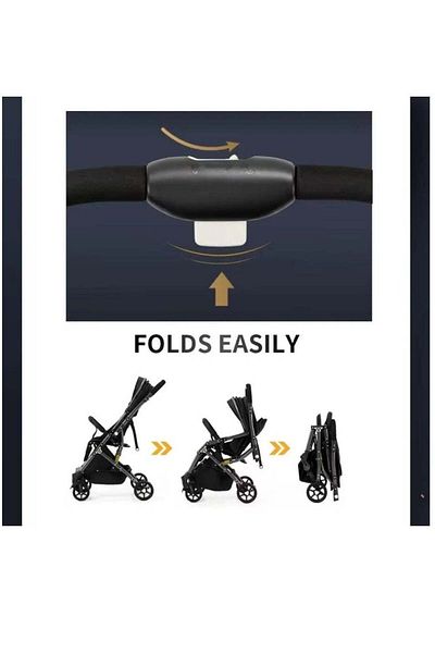 BabyCara Ultra Lightweight Baby Stroller Grey Frame Compact Folding for Travel Cabin