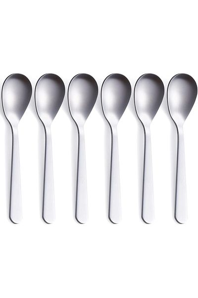 COOYA 6Pcs Demitasse Espresso Spoons, Stainless Steel Satin Finish Spoons for Coffee Tea Sugar, 4.7 Inch
