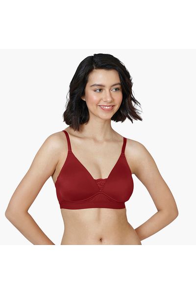 Zivame Zivame Lace Detail Bra with Hook and Eye Closure
