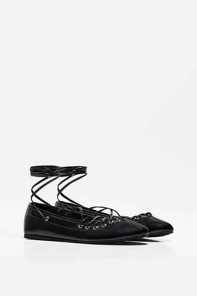 Bershka Lace-up ballet flats