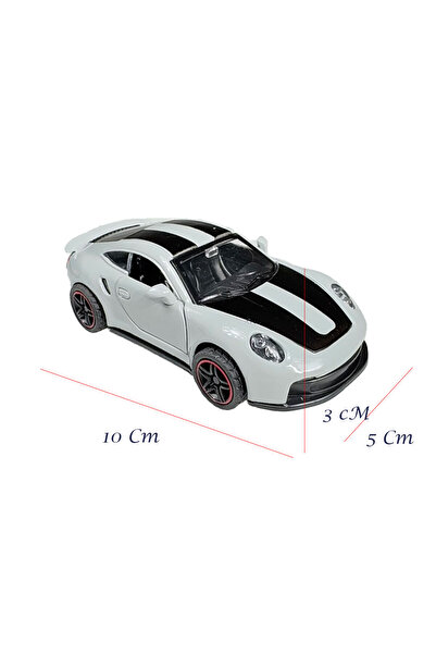 Toyaş Super Sports Stripe Racing Car Metal Model Pull Drop Doors Opened Toy Car 10cm Grey-Black