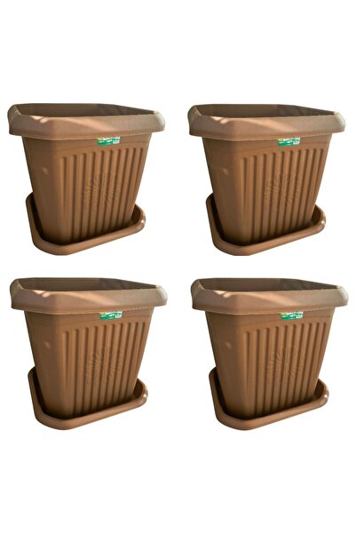 demethome 4 Adet Plastik 72 Litre Kare Büyük Boy Bahçe Balkon Salon Çiçek Ağa...