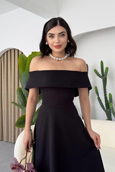 ZISHAN Madonna Yaka Kloş Kesim Pamuk Kumaş Abiye & Mezuniyet & Balo Elbisesi 167