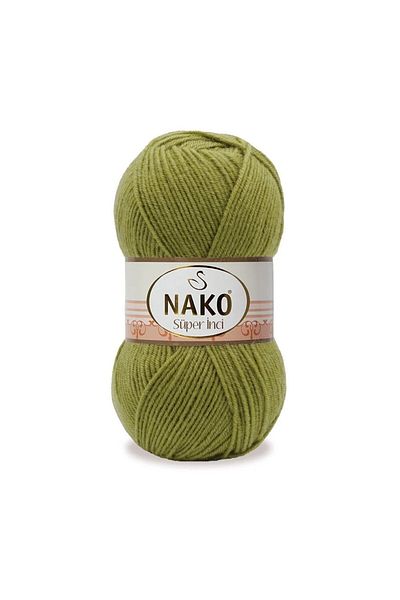 NAKO Πλεκτό νήμα χειρός Super Pearl 25% μαλλί 10268 Φύλλο Πράσινο