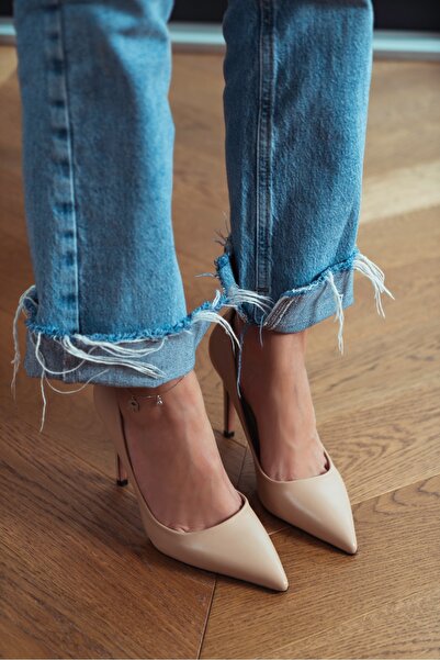 NİŞANTAŞI SHOES Vanessa Ten Matte 10 cm špičaté dámské jehlové podpatky