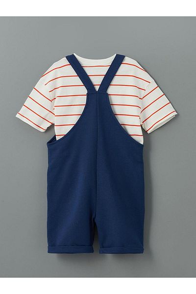 LC Waikiki Lcw Kids Crew Neck Boys T-Shirt and Salopet 2-Piece