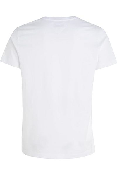Tommy Hilfiger Pánské bílé tričko Tommy Jeans V-Neck T-Shirt 100 Classic White