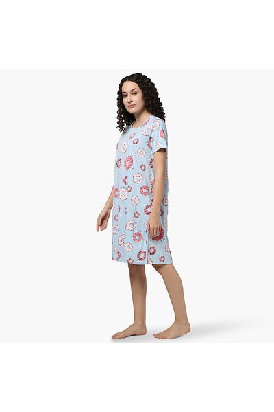 Zivame All-over Doughnut Print Night Dress