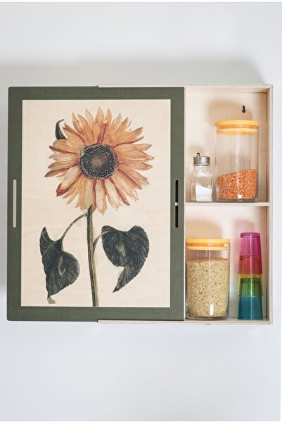Wodiza Kahve Köşesi Raf Ahşap Tablo Raf - Sunflower Medium