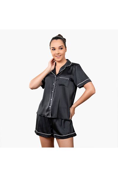 Aadaraya Aadaraya Collared Shirt and Shorts Set