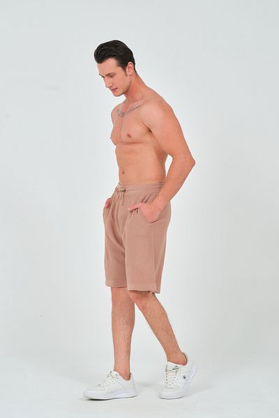 RELAXL Unisex Relaxed Fit Dusty Rose Knitwear Knitted Shorts