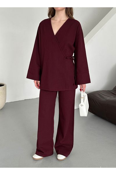 Laluvia Tile Gabardine Kimono-Set – 8629