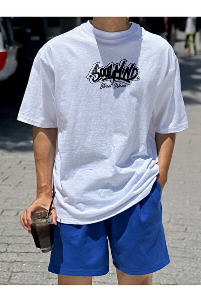 De Carte Soulmind Printed Unisex Oversize Crew Neck Seasonal T-Shirt