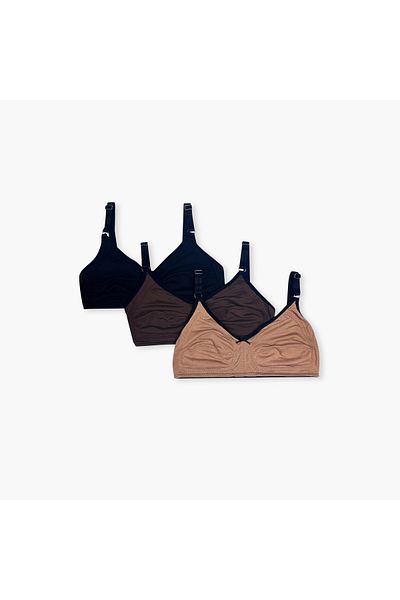 Aadaraya Set of 3 - Aadaraya Panelled Balconette Bra with Adjustable Straps