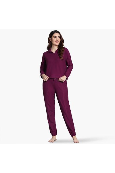 Zivame Zivame Textured Pyjama Set