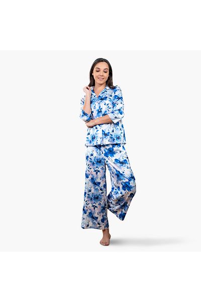 Aadaraya Aadaraya Floral Print Shirt and Pyjama Set
