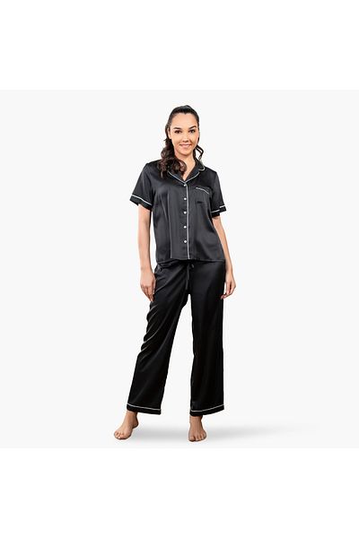 Aadaraya Aadaraya Collared Shirt and Pyjama Set