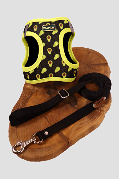 Genel Markalar Köpek Göğüs Tasma Seti Ayarlanabilir Gezdirme Kayışı Eller Serbest Avokado Desenli