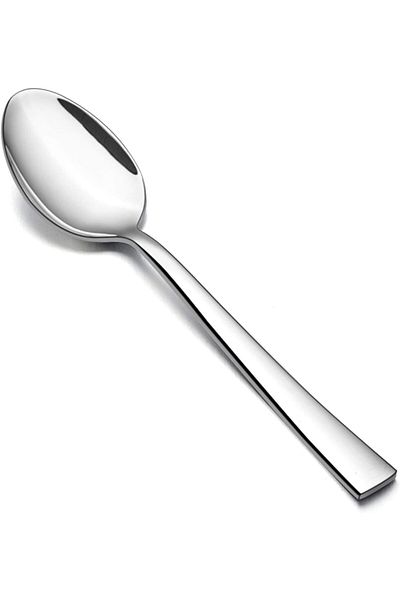 COOYA Dinner Spoons Set of 6, Squared Edge, Dishwasher Safe, Stainless Steel Spoons for Home, Restaurant