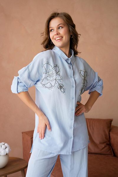 BURRASCA Bead Embroidered Linen Suit