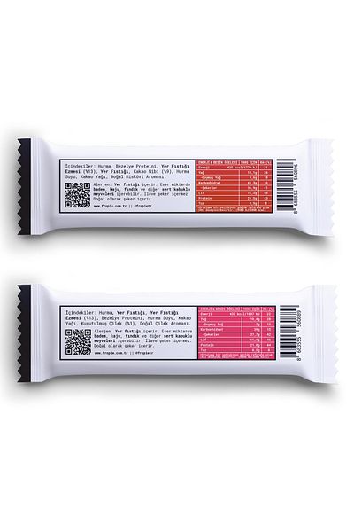 FROPİE Fropie Vegan High Protein Bar Set of 12 - Peanut Butter & Strawberry & Cocoa Nibs