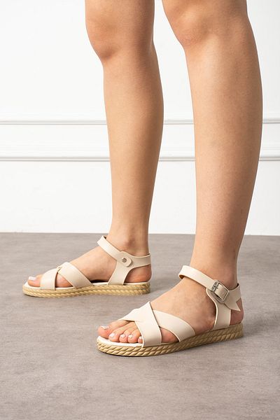 STOCON Sandale confortabile de zi cu zi bej crem STC1089