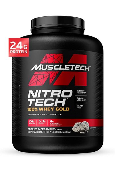 MUSCLETECH Nitro Tech 100% Whey Gold Cookies and Cream 5lbs US (RB)