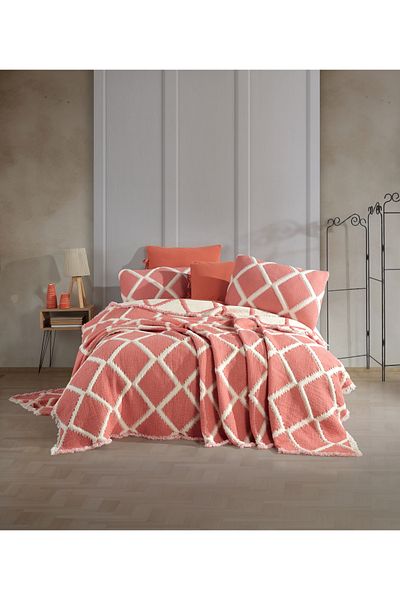 Dantela Garcia Double Diamond Sectional Cover Bed - Brick