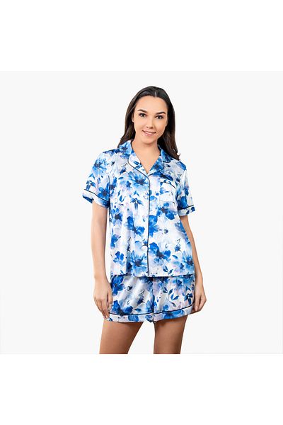 Aadaraya Aadaraya Floral Print Shirt and Shorts Set