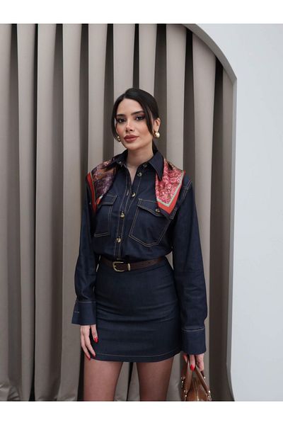 ESRAHELVACI Cămașă din denim bleumarin